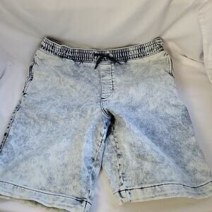 Wonder Nation Womens‎ Blue High Rise Elastic Waist Bermuda Shorts Size XL